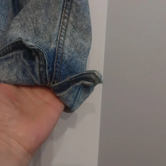 SB ll by Bitterman leather fringe Denim Jacket Vintage BOHO small - Picture 6 of 15